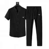 2021 armani Trainingsanzug manche courte homme shirt and panFersen sets ea2023 noir